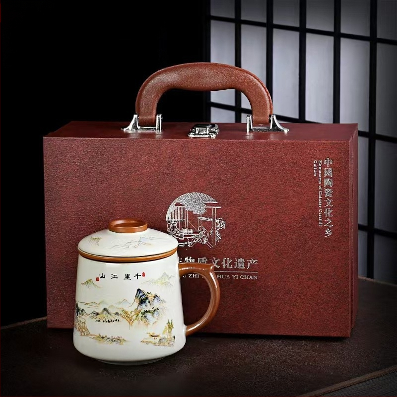 Ru krosnies arbatos puodelis susitikimams asmeninis biuro puodelis arbatos atskyrimo puodelis aukštos kokybės keraminis filtras kvapnus arbatos puodelis dovanų dėžutė