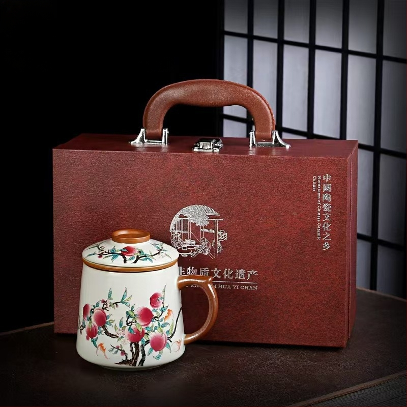 Ru krosnies arbatos puodelis susitikimams asmeninis biuro puodelis arbatos atskyrimo puodelis aukštos kokybės keraminis filtras kvapnus arbatos puodelis dovanų dėžutė