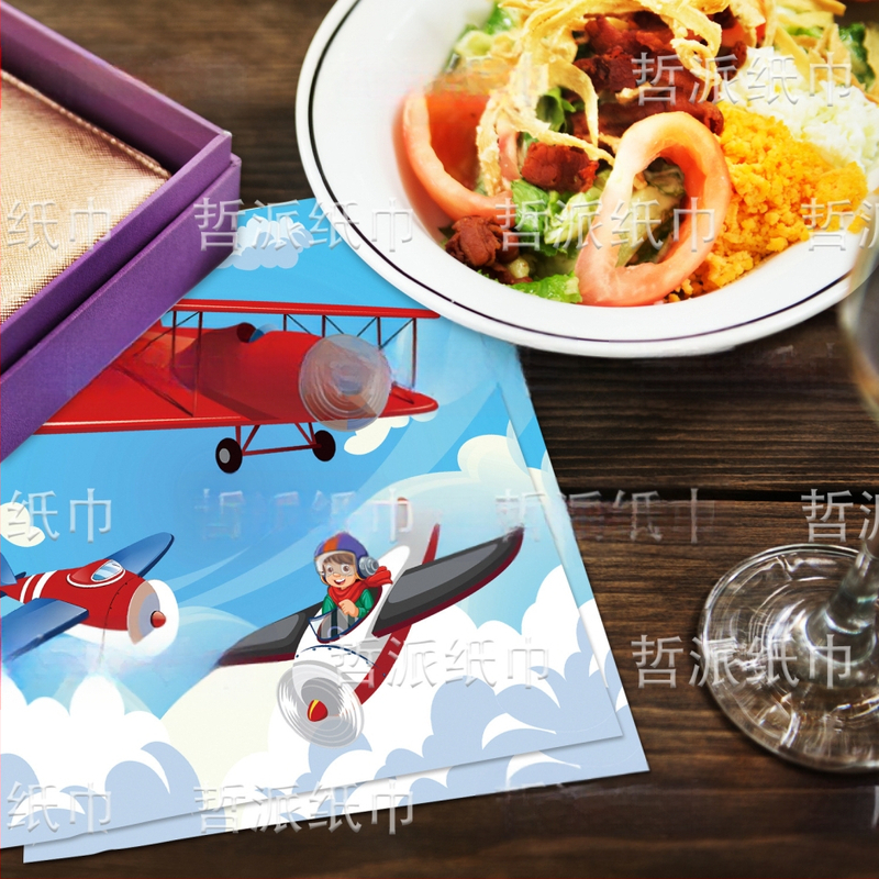 [Готови за наличност] Салфетки за детски рожден ден с ретро старомоден самолет от Трансграничен стил