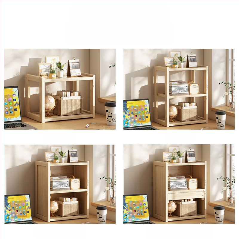 Stalinė lentyna iš medžio masyvo, maža, paprasta vaikų namų stalo knygų lentyna