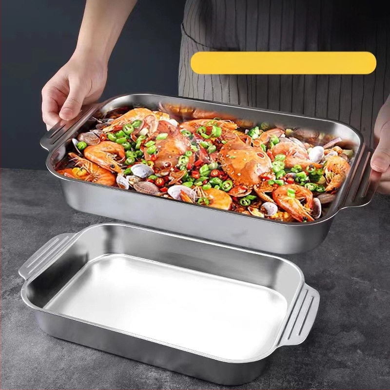 Roostevabast terasest kalagrilli pliit ristkülikukujuline majapidamise sügav plaat induktsioonpliit spetsiaalne pott Korea kandik küpsetusplaat kalagrilli pliit plaat