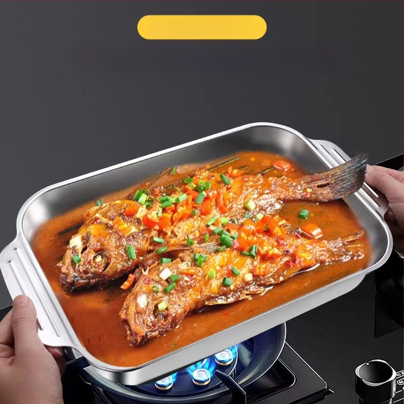 Roostevabast terasest kalagrilli pliit ristkülikukujuline majapidamise sügav plaat induktsioonpliit spetsiaalne pott Korea kandik küpsetusplaat kalagrilli pliit plaat