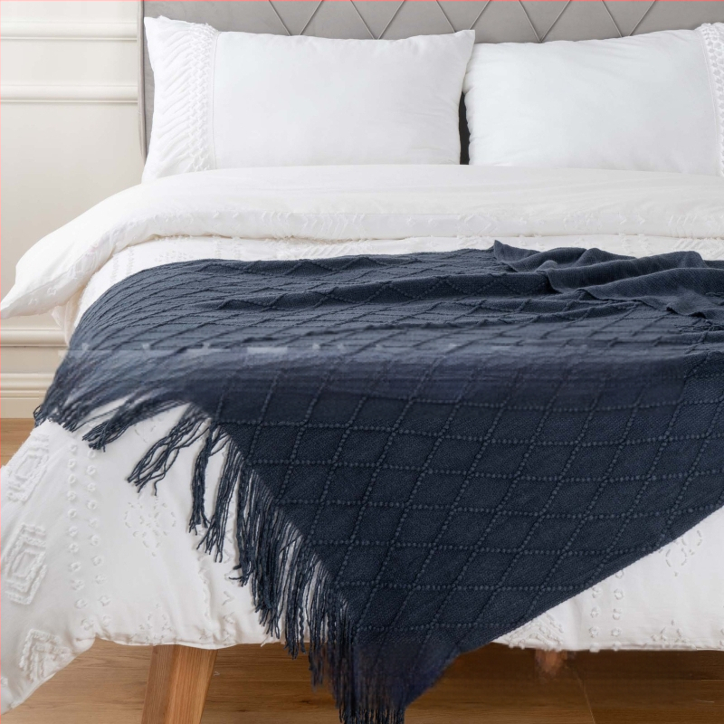 „Amazon Tassel“ antklodės užtiesalo antklodė, sofos užtiesalo antklodė, grynos spalvos megzta antklodė, „B&B“ rankšluosčių antklodė prie lovos