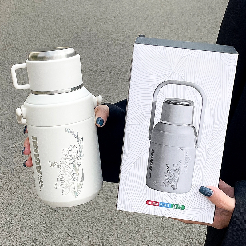 Termoskruus, kõrge värviväärtusega naiste välistingimustes kasutatav spordikann, 316 roostevabast terasest, suure mahutavusega laste veekruus, kuum pott