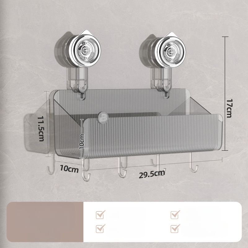 Majapidamises kasutatav kõrgekvaliteediline imemistüüpi hoiuriiul. Vaba lahtivõtmine ja jälgi mittejälgiv paigaldus. Köögi- ja tualettruumi hoiuriiul.