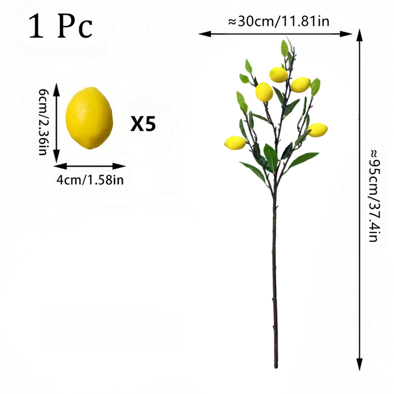 „Amazon Temuksin“ dirbtinių citrinų vaisių ilgos šakos dirbtinių gėlių puokštė vestuvių fotografijos rekvizitas, aukštas modeliavimas