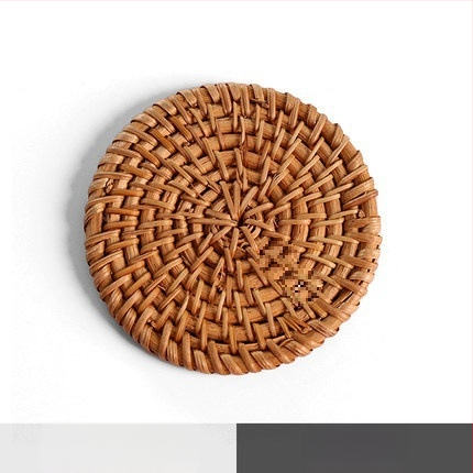 Padėkliukų audinys, vietnamietiškas senas rotango kilimėlis, arbatos rinkinys, rankų darbo padėkliukas, stalas, rotango kilimėlis, izoliuotas indų kilimėlis, dubuo, kūrybingas violetinis molinis puodas, kilimėlis