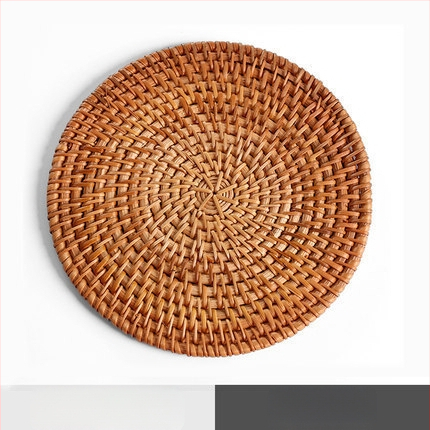 Padėkliukų audinys, vietnamietiškas senas rotango kilimėlis, arbatos rinkinys, rankų darbo padėkliukas, stalas, rotango kilimėlis, izoliuotas indų kilimėlis, dubuo, kūrybingas violetinis molinis puodas, kilimėlis