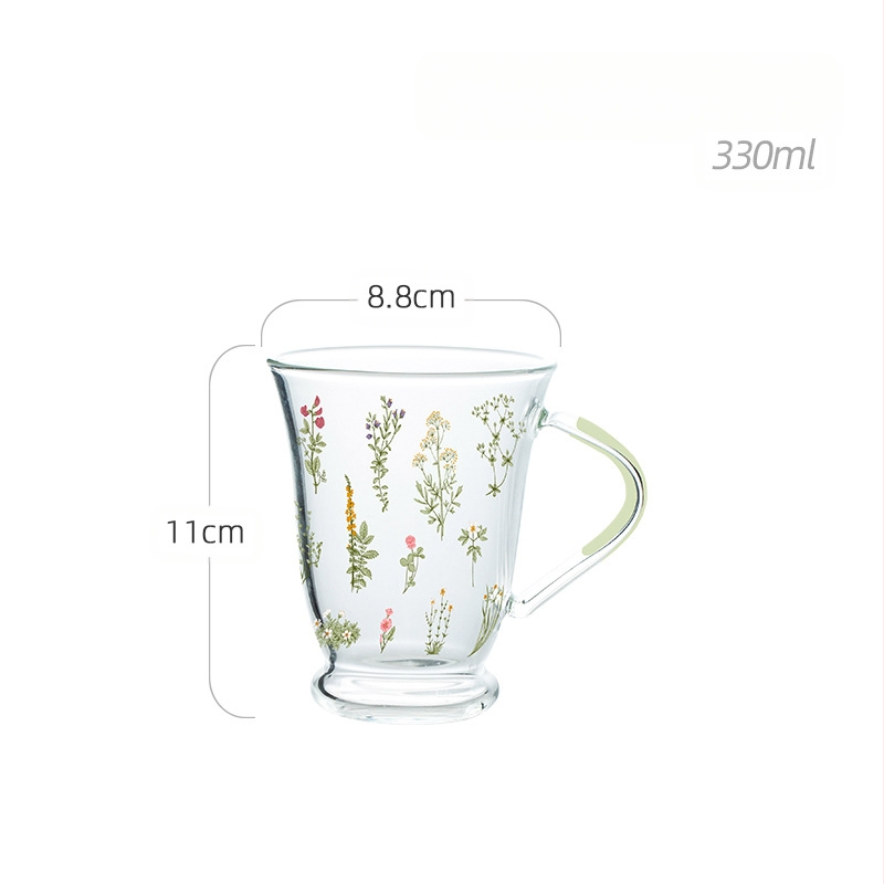 Γυάλινο ποτήρι Tulip για οικιακή χρήση, υψηλής αξίας, ποτήρι νερού, φλιτζάνι υψηλής θερμοκρασίας για αέρα, φλιτζάνι καφέ, φλιτζάνι τσαγιού λουλουδιών, φλιτζάνι για κορίτσια
