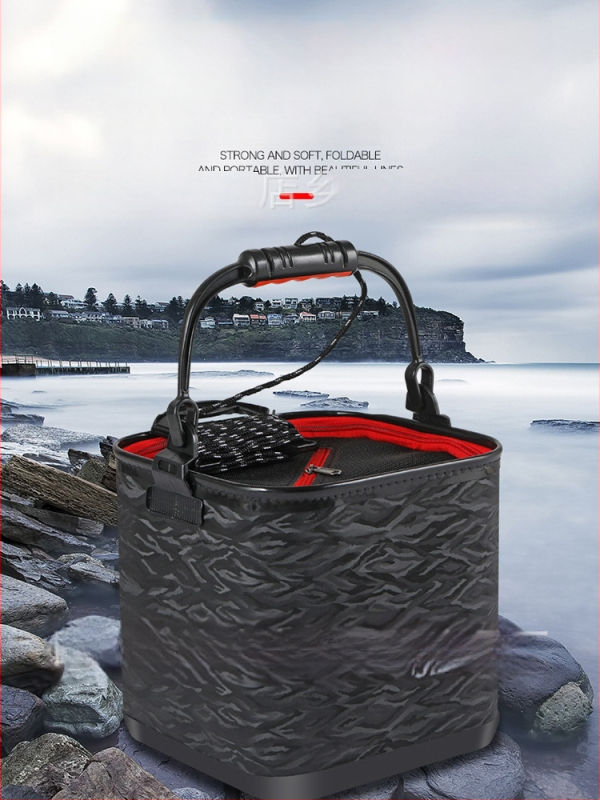 Eva sulankstomas vandens kibiras 6 m vandens kibiras žvejybos kibiras kūrybingas vandens banguotas žuvų kibiras su tinklu ir sustorintas