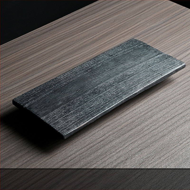 Karbonizuoto medžio arbatos staliukas, sausas burbulinis padėklas, japoniško stiliaus, kvailo stiliaus, vintažinis padėklas, buitinės arbatos ceremonijos aksesuarai, viso kvadrato formos arbatos padėklas