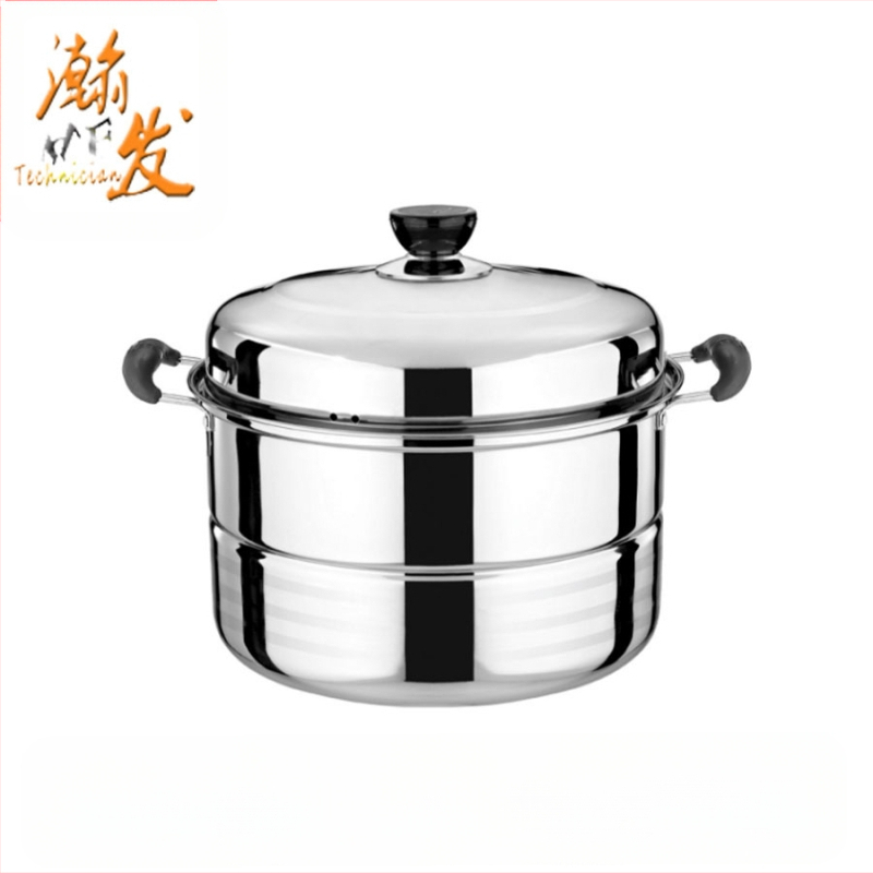 Самостоятелно продаваща се неръждаема стомана 28 см параход, многослойна супа параход с двойна решетка, тенджера от неръждаема стомана, подарък на едро