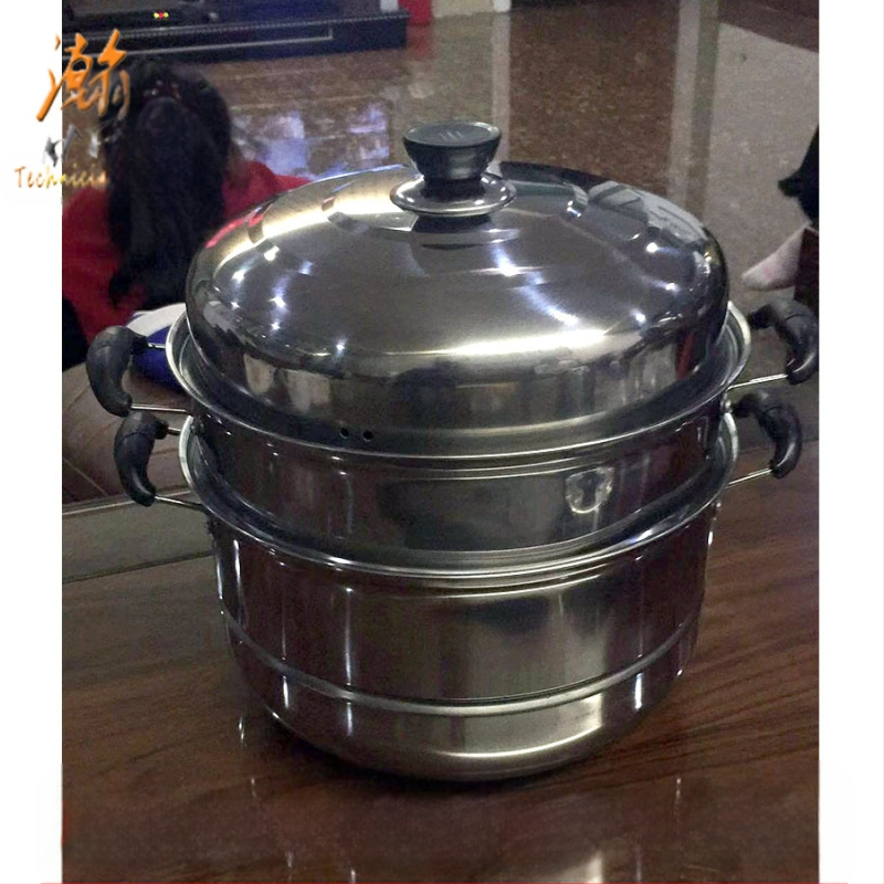 Самостоятелно продаваща се неръждаема стомана 28 см параход, многослойна супа параход с двойна решетка, тенджера от неръждаема стомана, подарък на едро