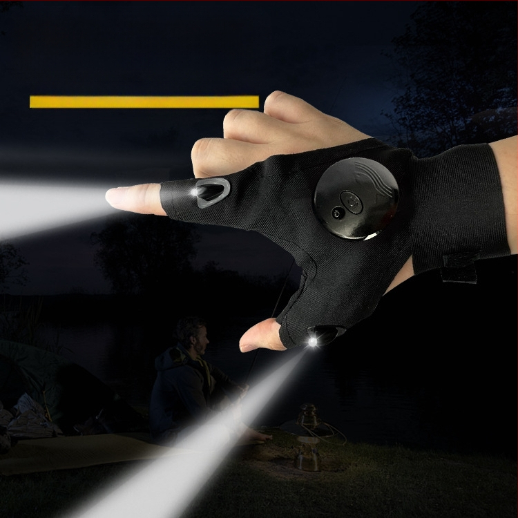 LED lukturītis ar gaismas efektu makšķerēšanas cimdi, elpojoši āra puspirksta apgaismojums pirkstu gaismas ražotāji amazon vairumtirdzniecība