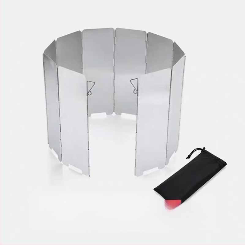 Vēja vairoga āra kasešu plīts vēja vairogs vēja vairogs vēja necaurlaidīga gredzenveida plīts korpuss gāzes plīts kempingam saliekama kempinga plīts