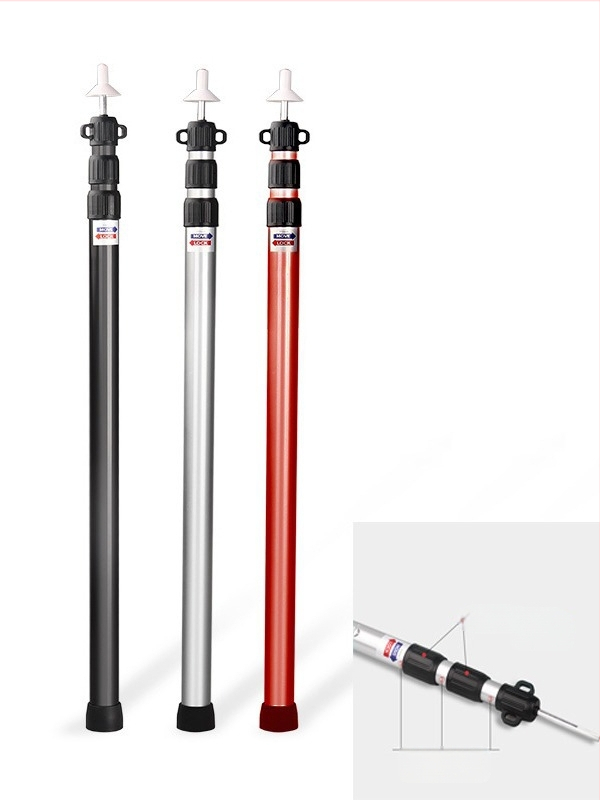 Välisse kasutatav teleskoop-alumiiniumisulamist varikatusepost, 2,3–3 m, reguleeritav 3-osaline telgi ukse pikendusklamber, kaasaskantav tugivarras