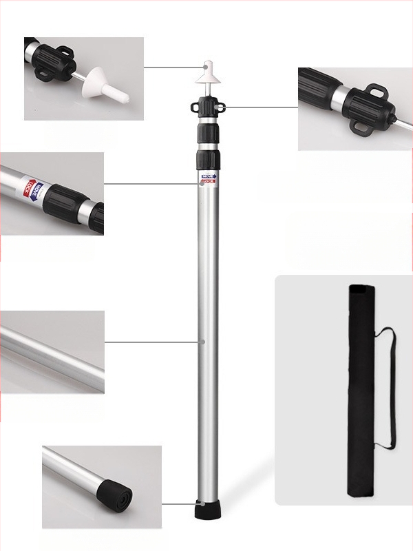 Välisse kasutatav teleskoop-alumiiniumisulamist varikatusepost, 2,3–3 m, reguleeritav 3-osaline telgi ukse pikendusklamber, kaasaskantav tugivarras