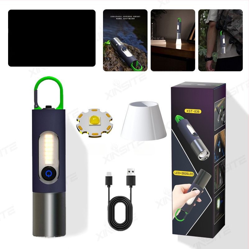 Stiprus žibintuvėlis, daugiafunkcis įkraunamas, namams, stovyklavimui, patvarus, lauko, itin ryškus, mini, didelio nuotolio nešiojamas žibintuvėlis