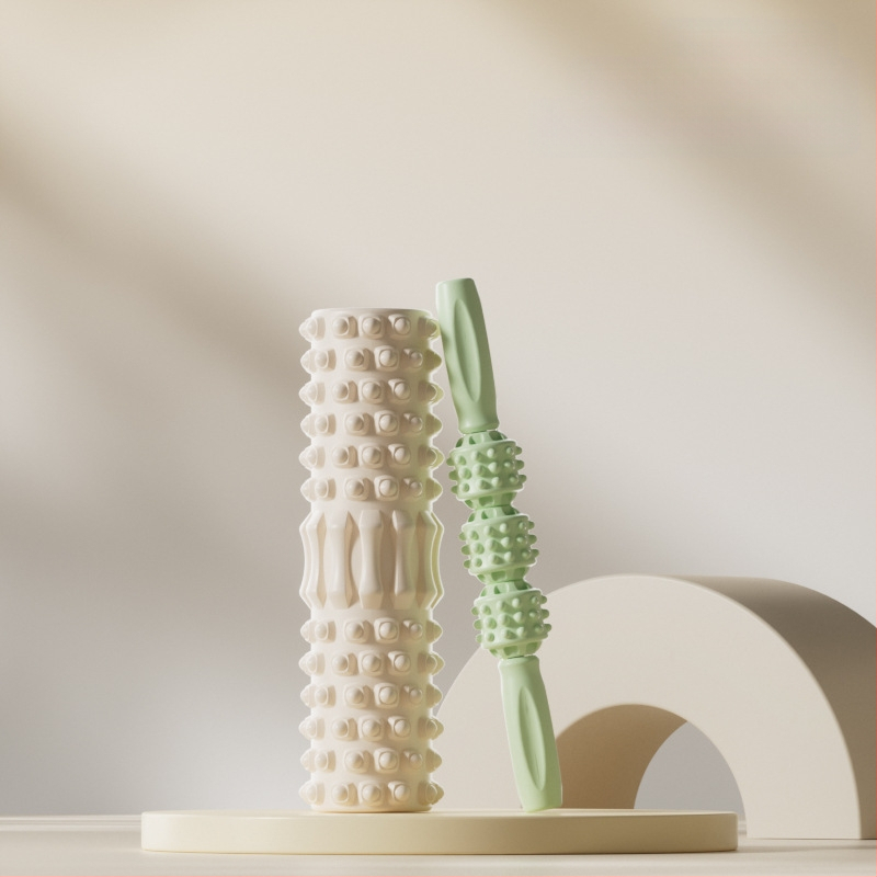 Băț de masaj pentru copii, coloană de yoga, ax din spumă, yoga pentru părinți și copii, relaxare pentru picioare, masaj cu role cu dinți de lup, non-lungi