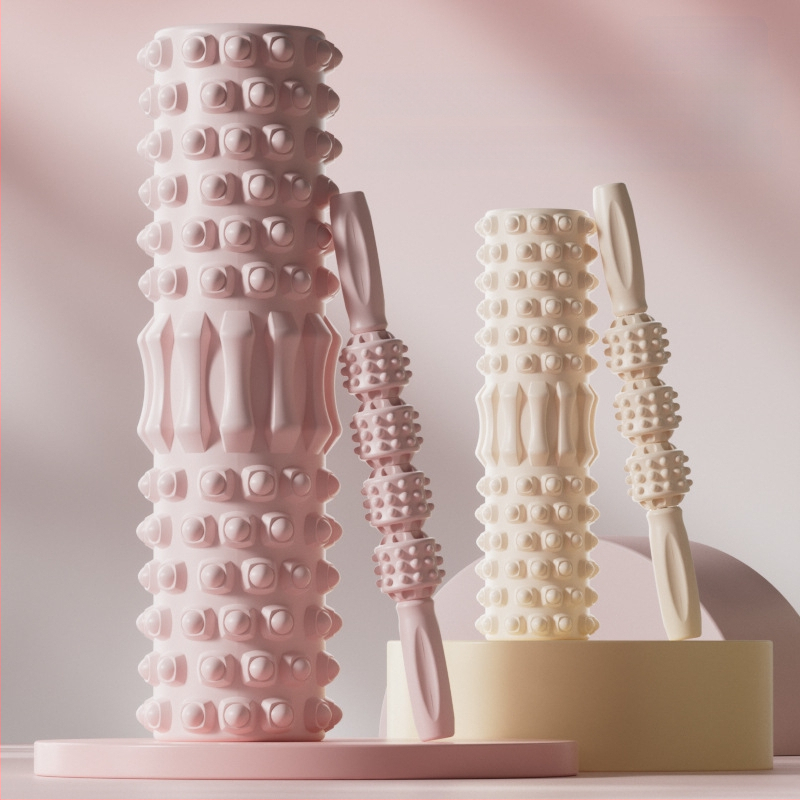 Băț de masaj pentru copii, coloană de yoga, ax din spumă, yoga pentru părinți și copii, relaxare pentru picioare, masaj cu role cu dinți de lup, non-lungi