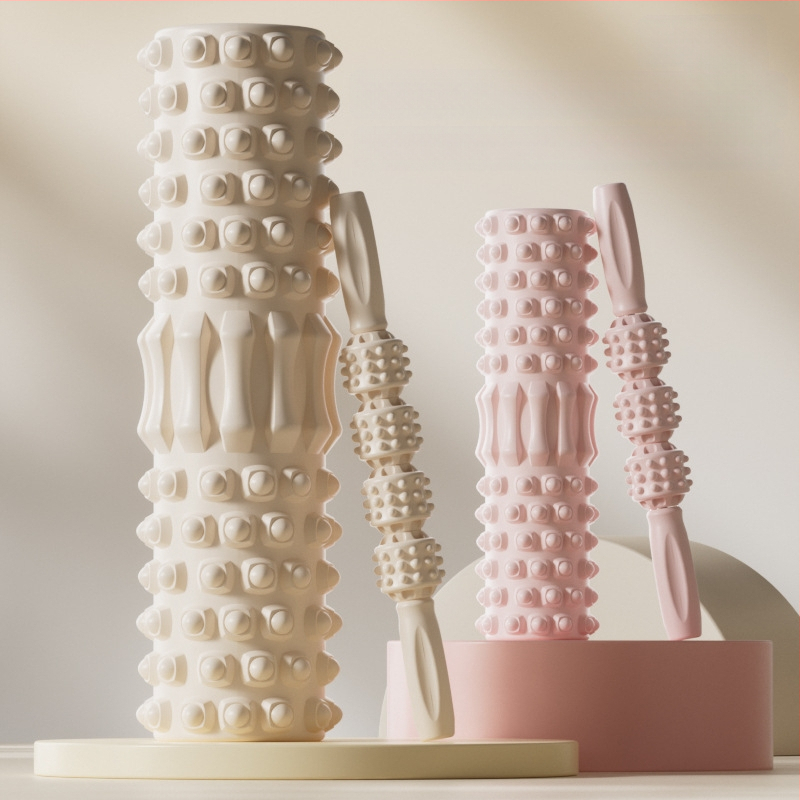 Băț de masaj pentru copii, coloană de yoga, ax din spumă, yoga pentru părinți și copii, relaxare pentru picioare, masaj cu role cu dinți de lup, non-lungi