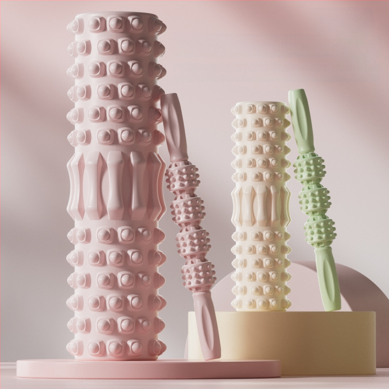 Băț de masaj pentru copii, coloană de yoga, ax din spumă, yoga pentru părinți și copii, relaxare pentru picioare, masaj cu role cu dinți de lup, non-lungi