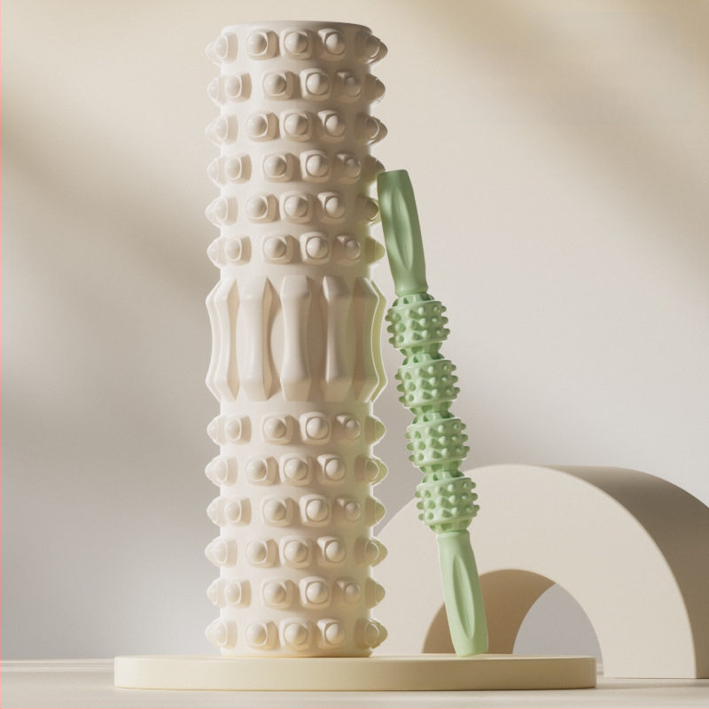 Băț de masaj pentru copii, coloană de yoga, ax din spumă, yoga pentru părinți și copii, relaxare pentru picioare, masaj cu role cu dinți de lup, non-lungi