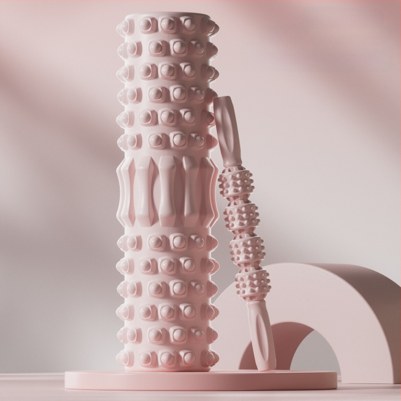 Băț de masaj pentru copii, coloană de yoga, ax din spumă, yoga pentru părinți și copii, relaxare pentru picioare, masaj cu role cu dinți de lup, non-lungi