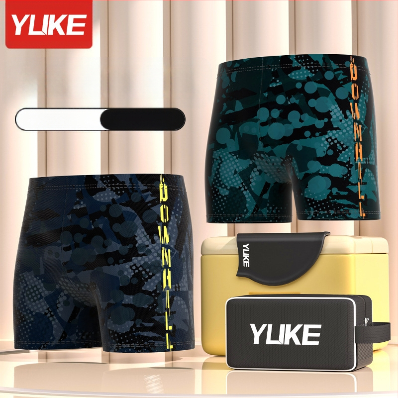 Ujumispüksid meeste professionaalsed poksijad viiepunktilised meeste ujumispüksid ujumismüts ujumisprillid kolmeosaline piinlikkustvastane kuumaveeallikavarustus