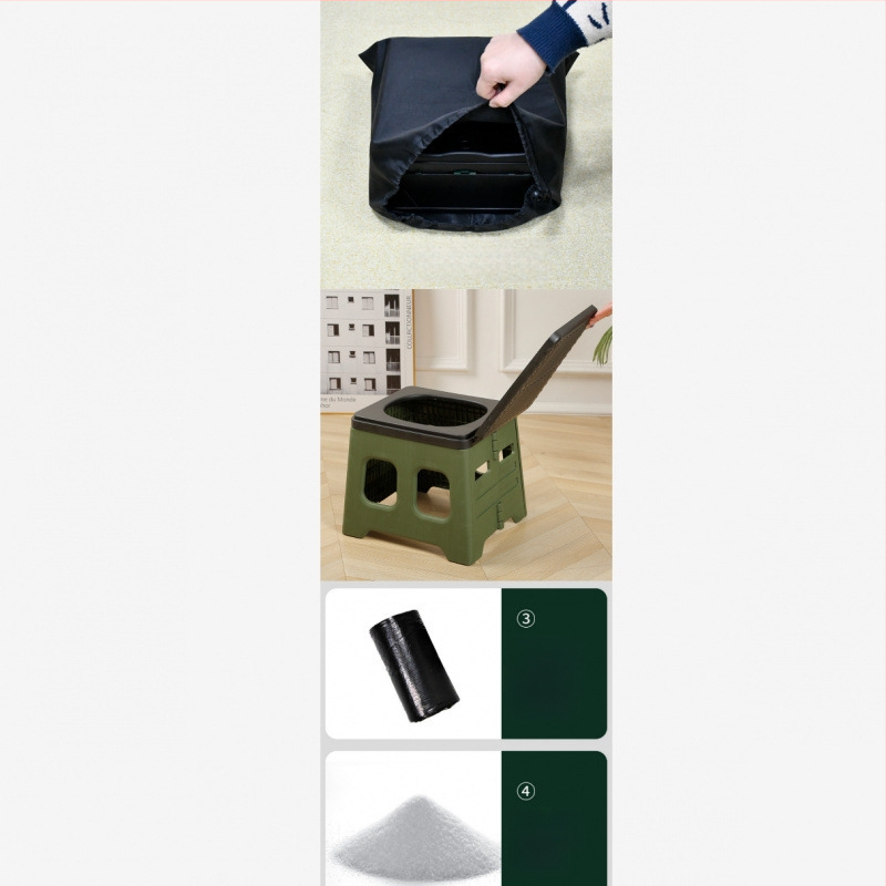 Autosse kokkupandav tualett Ajutine hädaolukorra tualett Välistingimustes kasutatav telk Artefakt Kaasaskantav Lihtne mobiilne istumine