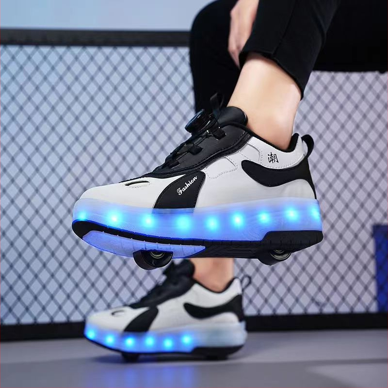 Skriemulio formos batai su pačiūžomis, keturračiai deformaciniai batai, pačiūžos, dviejų eilių ratukai, batai vaikams, paaugliams