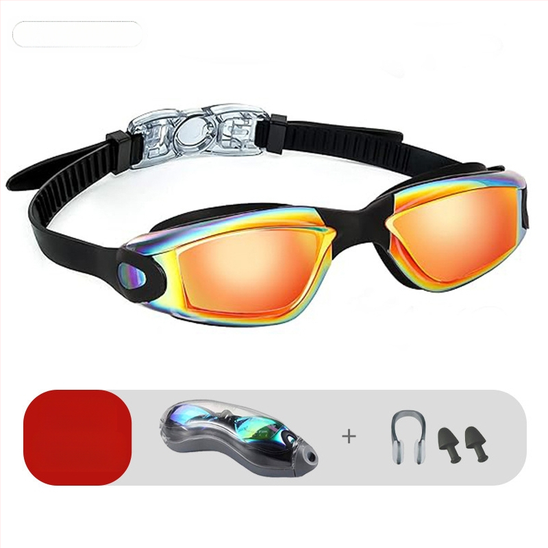 Dviejų dalių silikoniniai, vandeniui atsparūs, nerasojantys, HD plaukimo akiniai, skirti suaugusiems ir unisex plaukimo akiniams, skirti tarpvalstybiniams sprogimams.