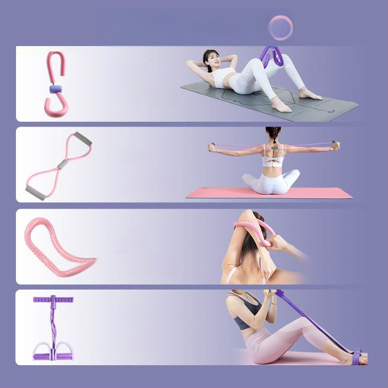 Γυναικεία ζώνη αντίστασης γιόγκα υψηλής ελαστικότητας 2025, σετ τεσσάρων τεμαχίων, εξοπλισμός γυμναστικής, ενδυνάμωσης, βοήθειας, διατάσεις, υψηλής ελαστικότητας