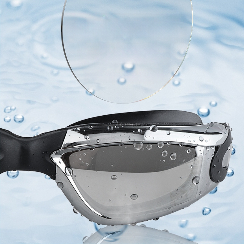 Suaugusiųjų plaukimo akinių komplektas, keturių dalių silikoniniai plaukimo akiniai vyrams ir moterims, profesionali vandeniui atspari plaukimo įranga, apsauganti nuo rasojimo