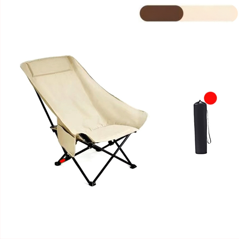 Тристепенен регулируем лунен стол, преносим домашен шезлонг, сгъваем стол с висока облегалка за къмпинг на открито, риболовен стол