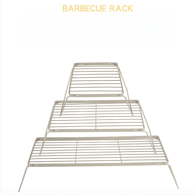 Mugav kokkupandav grill, multifunktsionaalne toiduvalmistamisrest, roostevabast terasest pliidihoidik, BBQ-grill, võrgust rest, matkapotialus