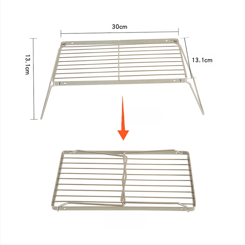 Mugav kokkupandav grill, multifunktsionaalne toiduvalmistamisrest, roostevabast terasest pliidihoidik, BBQ-grill, võrgust rest, matkapotialus