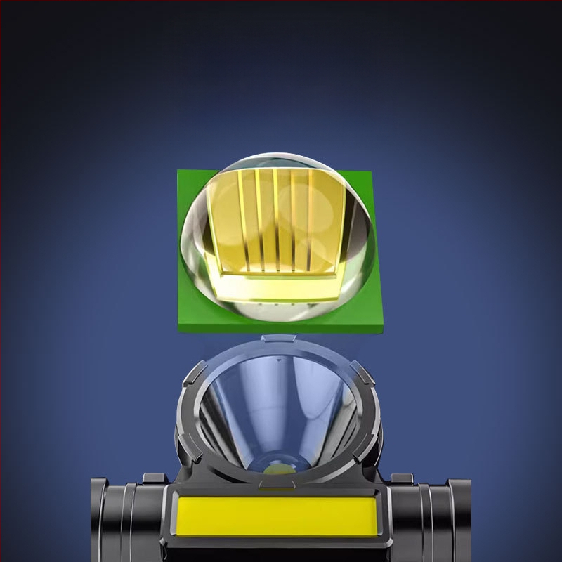 Piiriülene esitule välistingimustes kasutatav kobak-esitule tugev valgus laetav pea külge kinnitatav üliere pika ulatusega LED-ülipikk kaevurilamp taskulamp