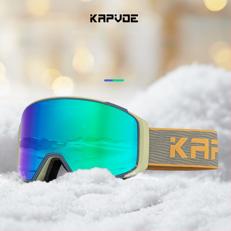 KAPVOE nauji slidinėjimo akiniai, apsaugantys nuo ultravioletinių spindulių, magnetiniai, nerasojantys, HD didelio matymo lauko sniego akiniai vyrams ir moterims