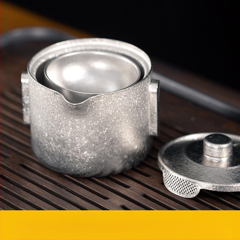 Lauko gryno titano arbatinukas Dvigubas titano greitojo puodelio kempingo kelioninis arbatos rinkinys Nešiojamas lengvas Kung Fu arbatos arbatinukas
