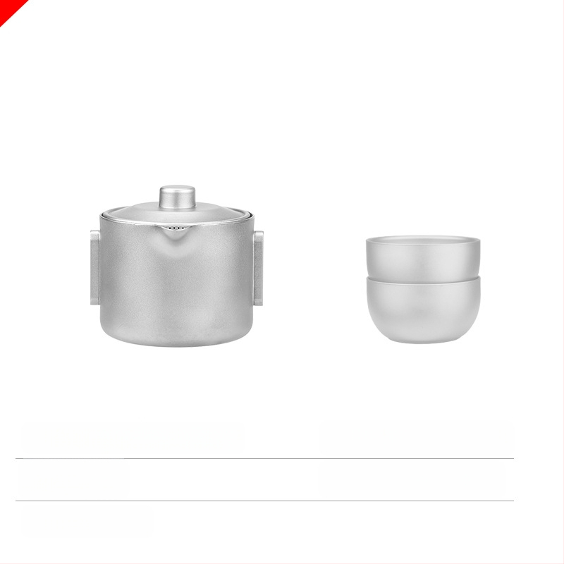 Lauko gryno titano arbatinukas Dvigubas titano greitojo puodelio kempingo kelioninis arbatos rinkinys Nešiojamas lengvas Kung Fu arbatos arbatinukas