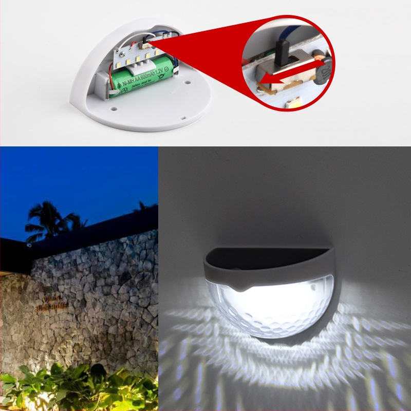 „Amazon“ saulės energija varomas LED sieninis šviestuvas, pusapvalis sodo atmosferos šviestuvas, baseino tvoros šviestuvas, saulės energija varomas sodo šviestuvas