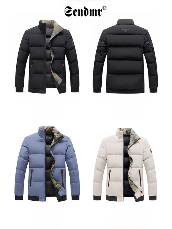 Vertikali apykaklė, šiltas medvilninis paltas, vyriškas rudens ir žiemos naujas laisvas, universalus laisvalaikio paltas, vyriška pūkinė medvilninė striukė, medvilninė striukė su medvilniniu pamušalu, medvilninė striukė su krašteliu.