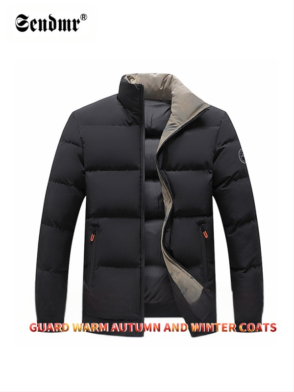 Vertikali apykaklė, šiltas medvilninis paltas, vyriškas rudens ir žiemos naujas laisvas, universalus laisvalaikio paltas, vyriška pūkinė medvilninė striukė, medvilninė striukė su medvilniniu pamušalu, medvilninė striukė su krašteliu.