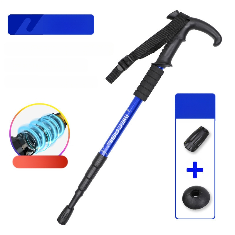 Alpinizmo personalo lazda iš anglies pluošto teleskopinės sulankstomos lazdos, profesionali lauko žygių kalnų laipiojimo įranga, neslystanti ramentė