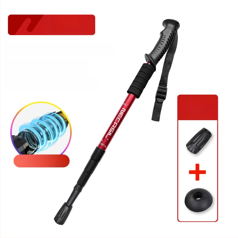 Alpinizmo personalo lazda iš anglies pluošto teleskopinės sulankstomos lazdos, profesionali lauko žygių kalnų laipiojimo įranga, neslystanti ramentė