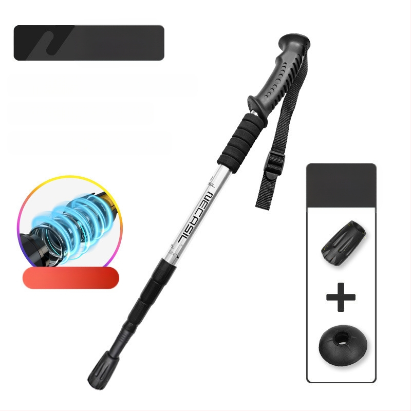 Alpinizmo personalo lazda iš anglies pluošto teleskopinės sulankstomos lazdos, profesionali lauko žygių kalnų laipiojimo įranga, neslystanti ramentė