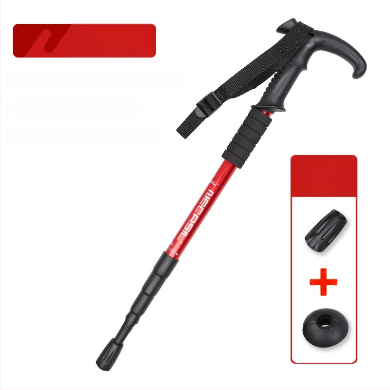 Alpinizmo personalo lazda iš anglies pluošto teleskopinės sulankstomos lazdos, profesionali lauko žygių kalnų laipiojimo įranga, neslystanti ramentė