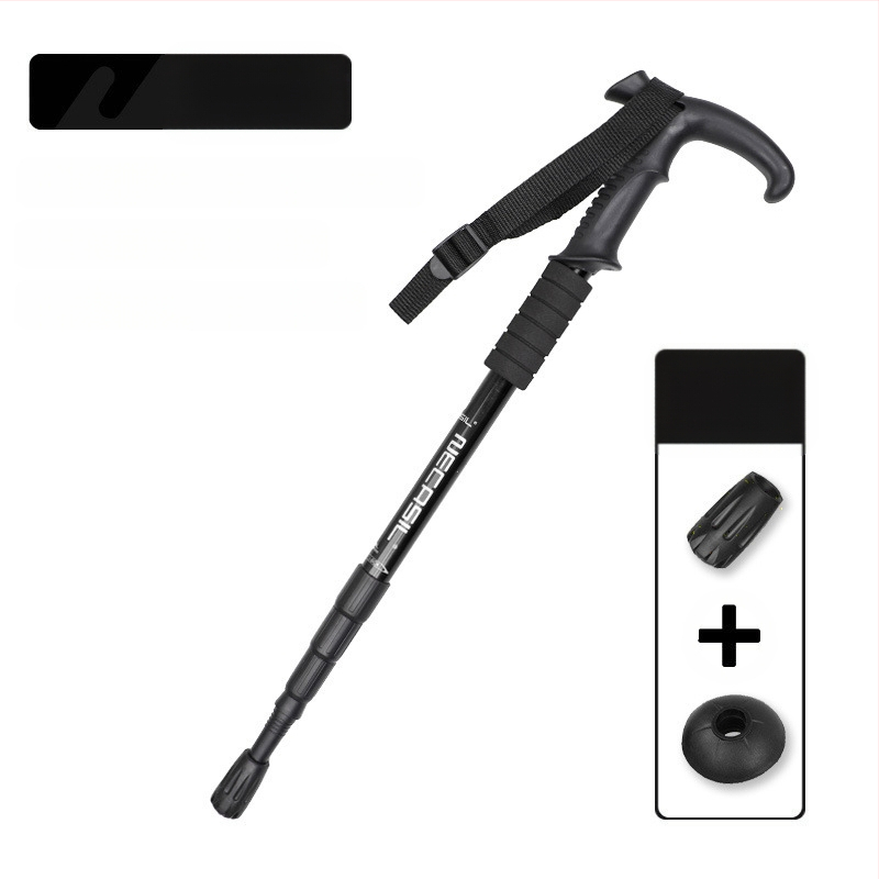 Alpinizmo personalo lazda iš anglies pluošto teleskopinės sulankstomos lazdos, profesionali lauko žygių kalnų laipiojimo įranga, neslystanti ramentė