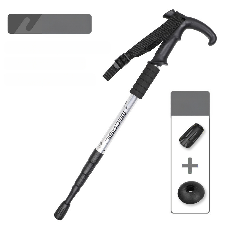 Alpinizmo personalo lazda iš anglies pluošto teleskopinės sulankstomos lazdos, profesionali lauko žygių kalnų laipiojimo įranga, neslystanti ramentė